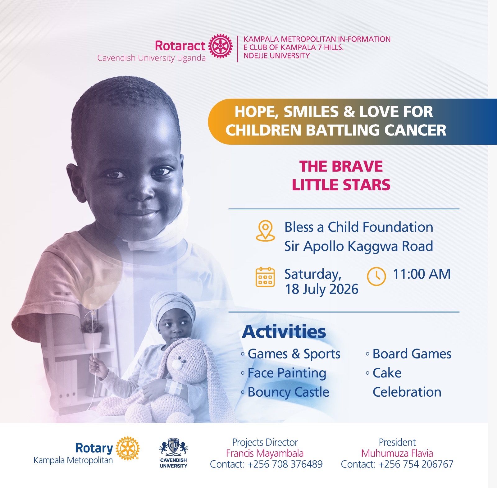 Hopes, smiles and love for Children battling cancer the brave little stars 