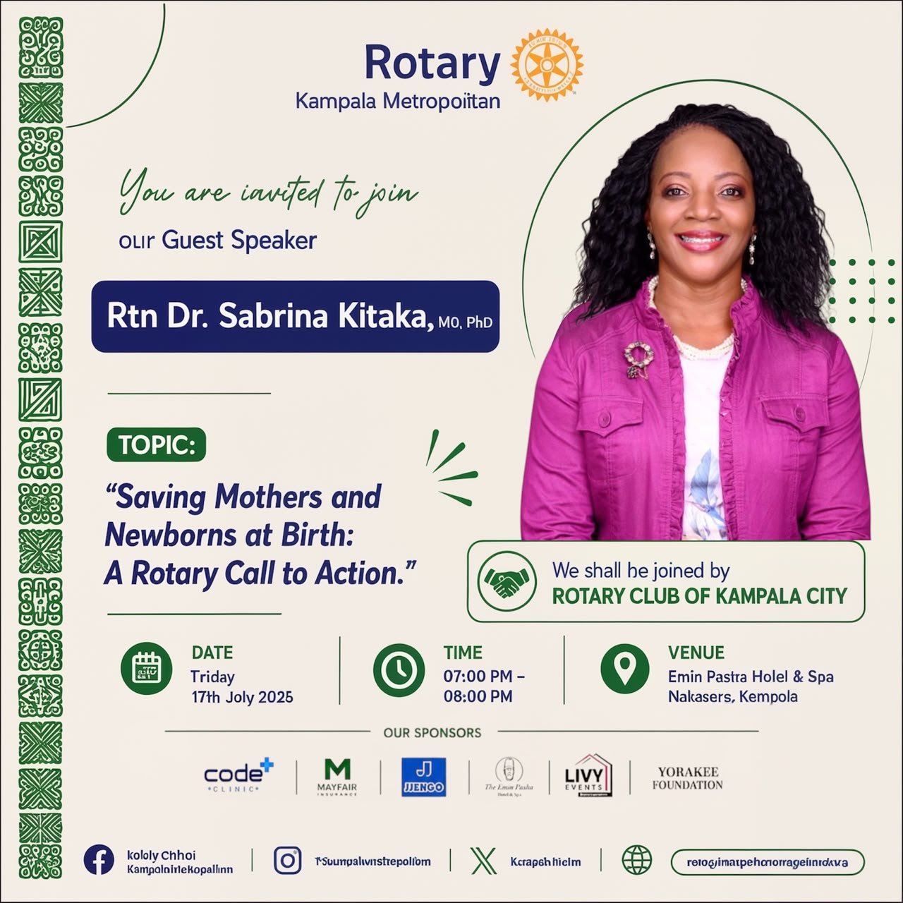 Saving Mothers and newborns at birth-Visited Rotary Kla Metro